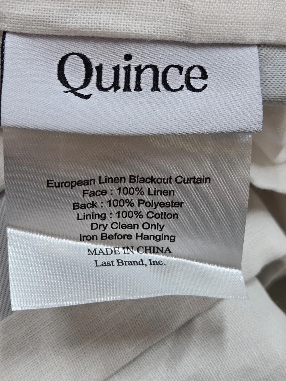 NWT QUINCE Set Of 2 48x84 European Linen True Blackout Curtains Cream 0620